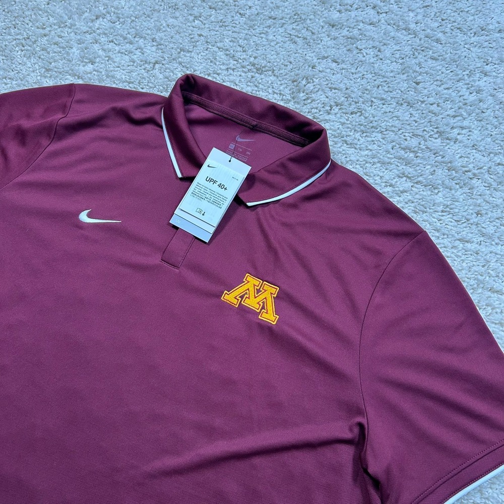 Nike Minnesota Golden Gophers Polo XXL Maroon Dri Fit Football Performance New